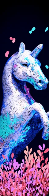 Free unique bookmark featuring a unicorn profile